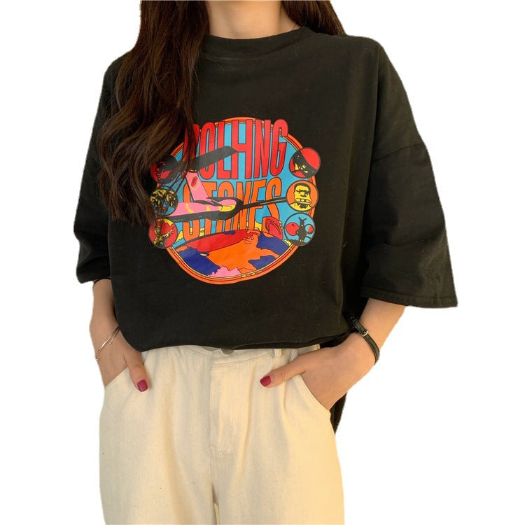Damen Grafik T-Shirt Kleid Lässig Modern