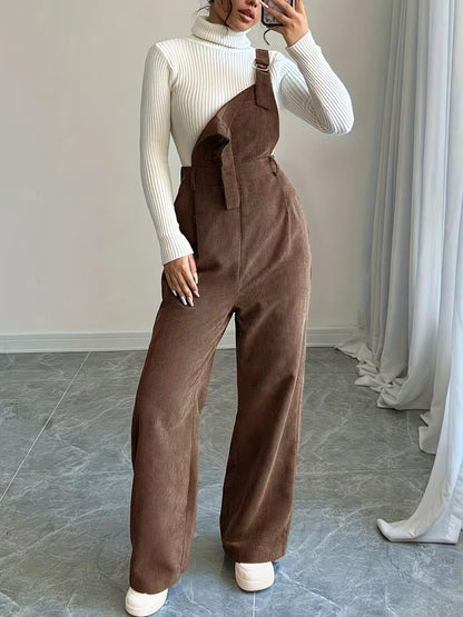 Damen Cord-Overall Lässig Geschnitten Eveloria