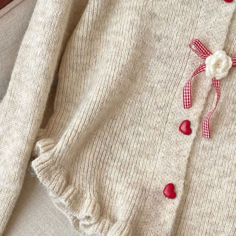 Damen Strickjacke Blumenmuster Eveloria