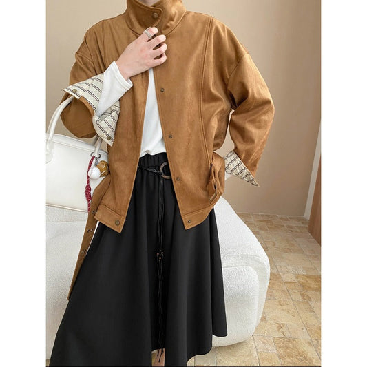 Damen Übergangsjacke Lässig Stehkragen Praktische Taschen Schwarz - Eveloria