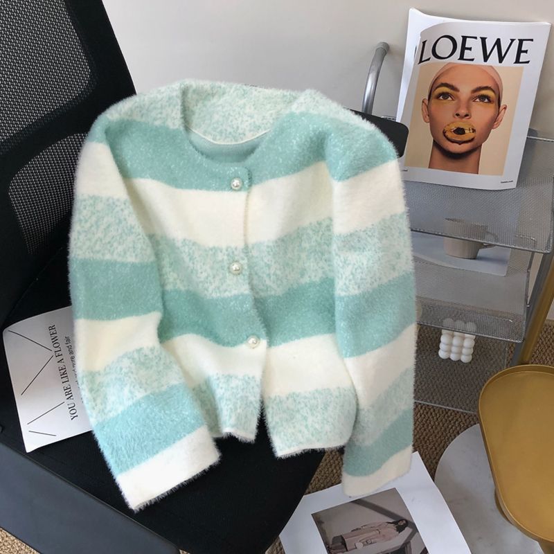 Damen Strickjacke Kuschelig Perlknöpfe Eveloria