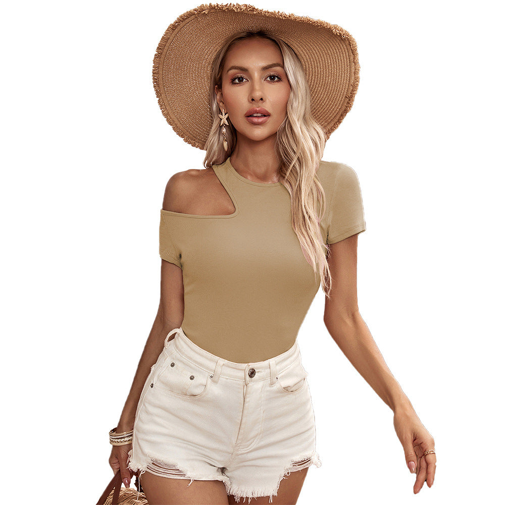 Damen Off-Shoulder- Cut-Out-Design Figurbetonter Schnitt
