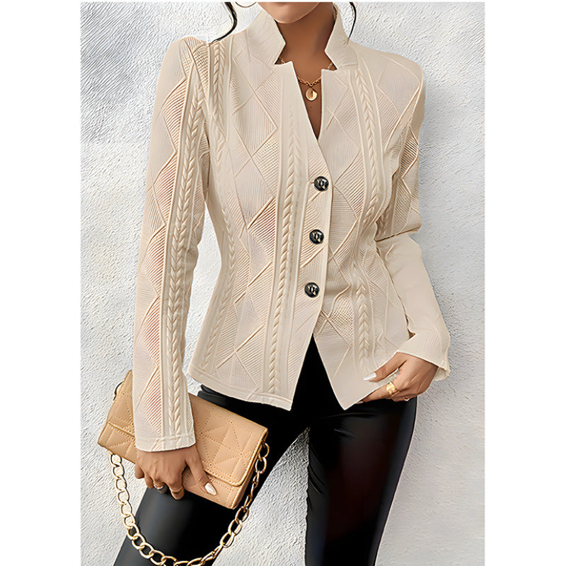 Damen Strickjacke Knopfverschluss Eveloria