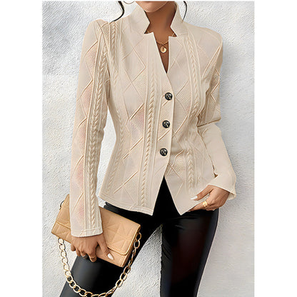 Damen Strickjacke Knopfverschluss Eveloria
