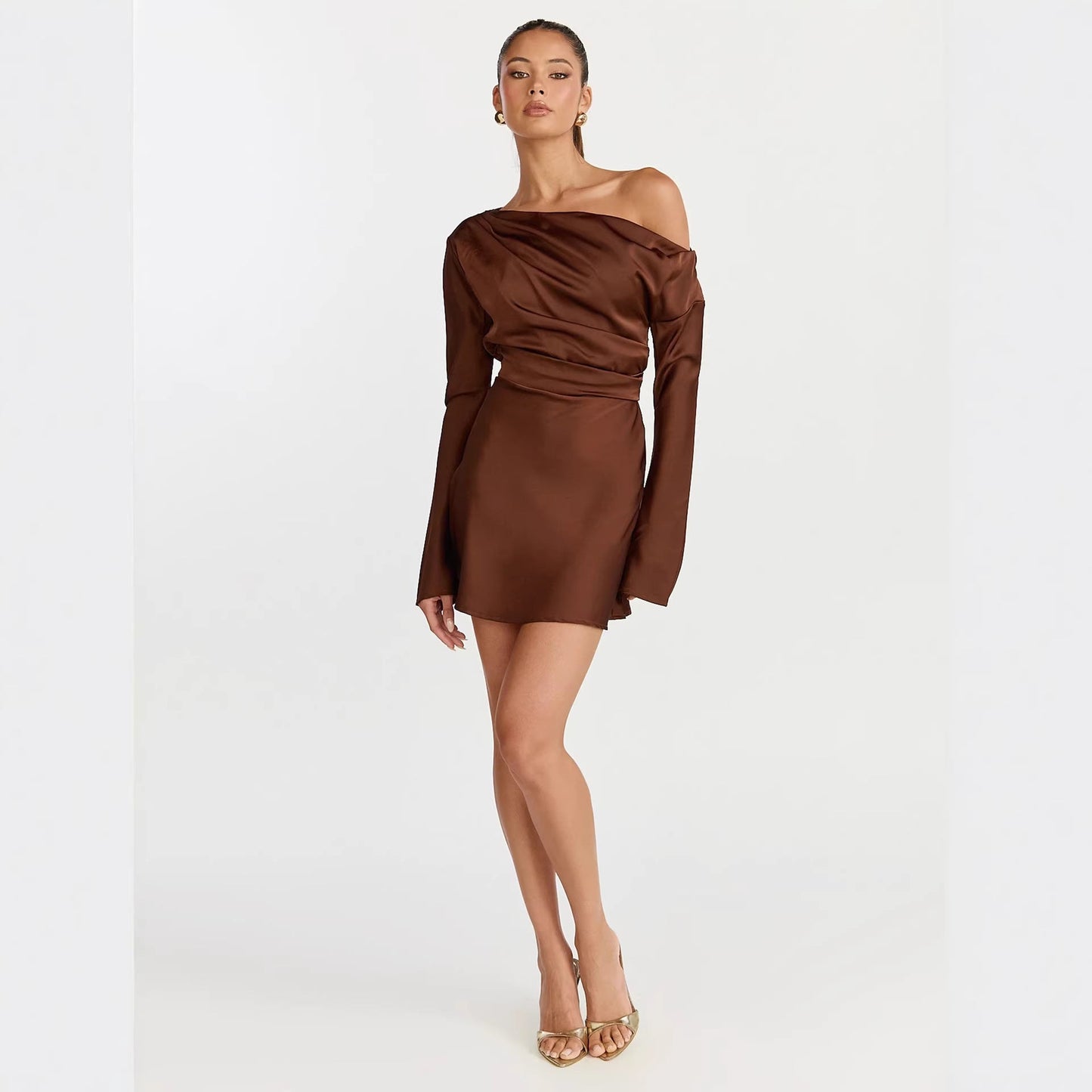Damen Cocktailkleid Asymmetrisch Off-Shoulder Elegant Eveloria