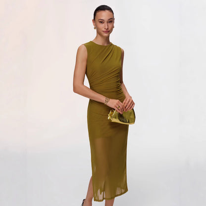 Damen Wickelkleid Elegantes Design Figurbetonung Eveloria