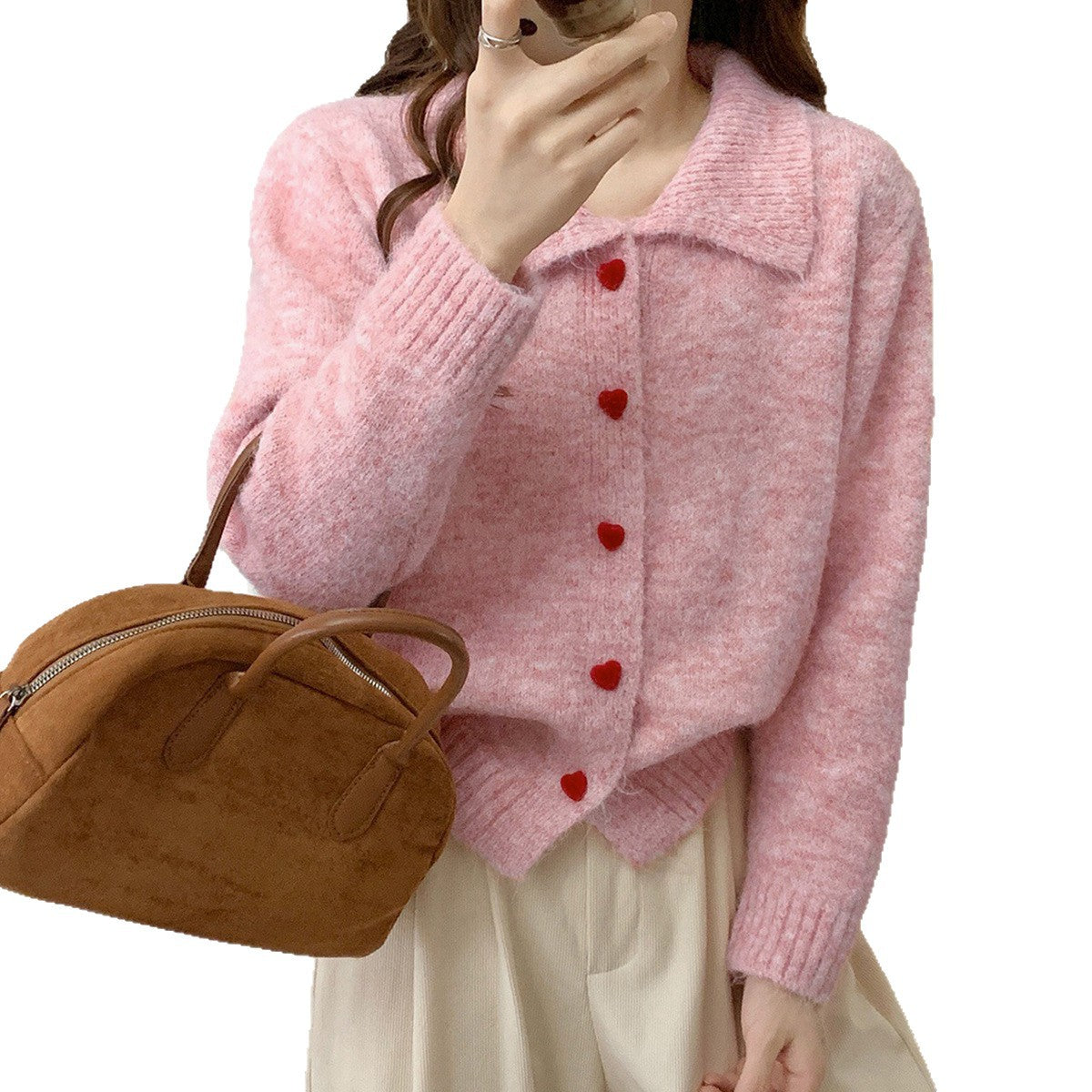 Damen Strickcardigan mit Herzen Elegant