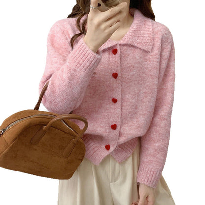 Damen Strickcardigan mit Herzen Elegant