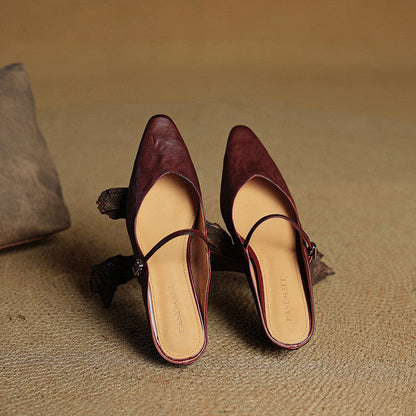 Damen Slipper Echtes Leder