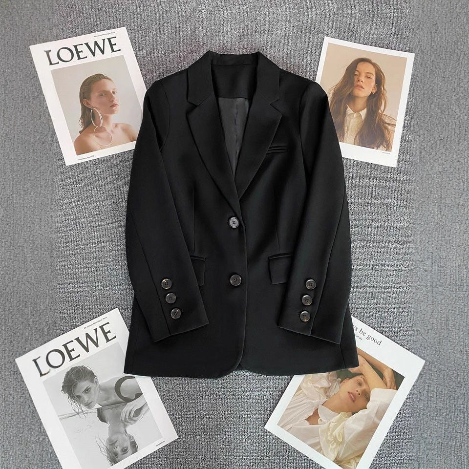 Damen Blazer Eleganter Schnitt Dekorative Knöpfe Eveloria