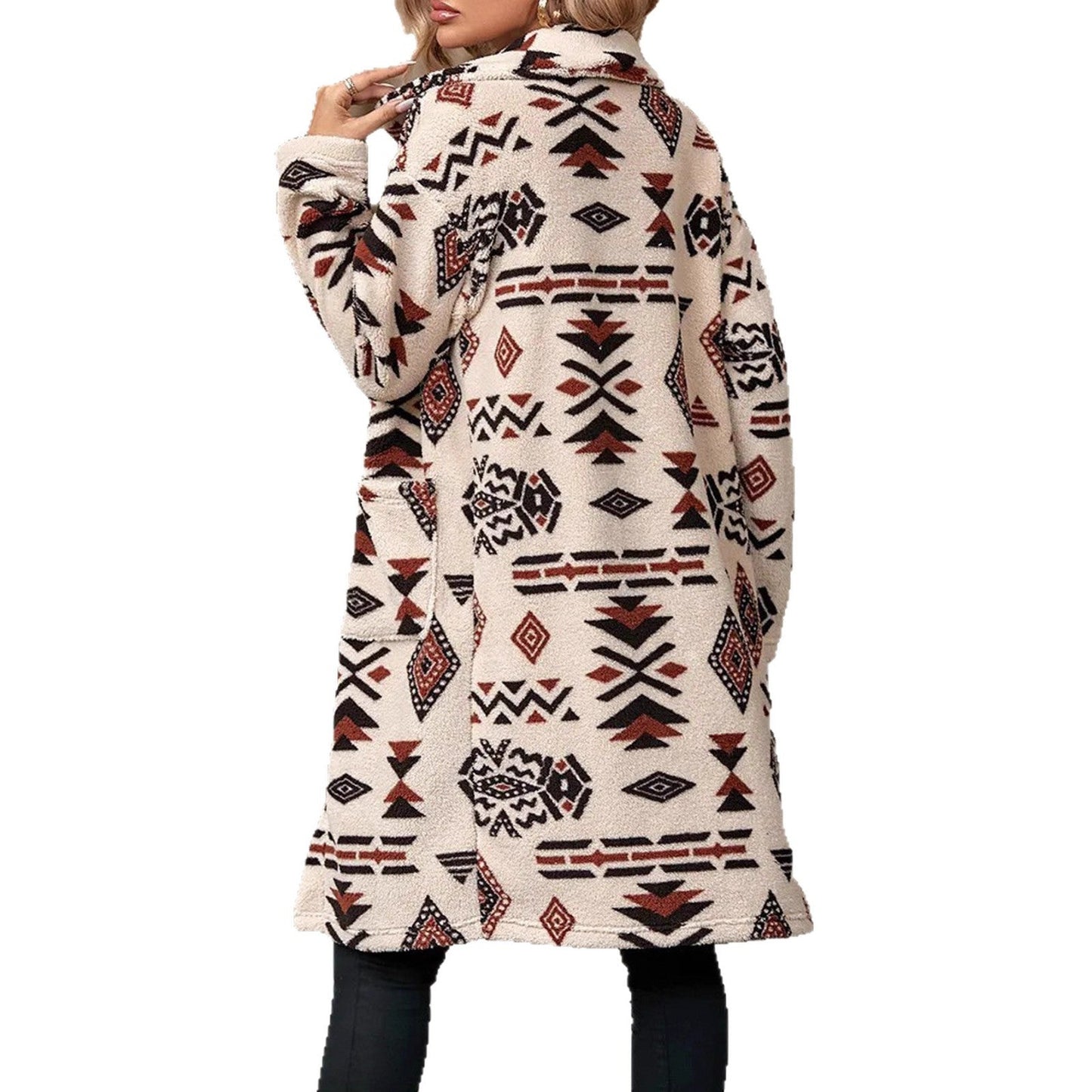 Damen Langarmjacke Geometrisches Muster Eveloria