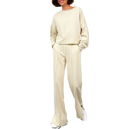 Damen Sweatshirt und Jogginghose Leicht Bequem Grau