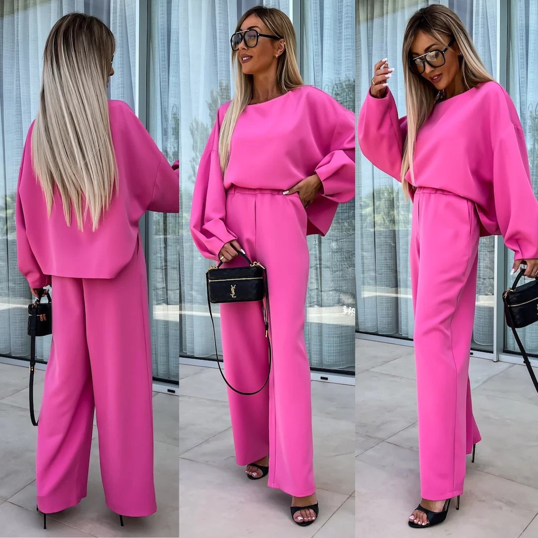 Damen Jumpsuit Weites Bein Voluminöse Ärmel Eveloria