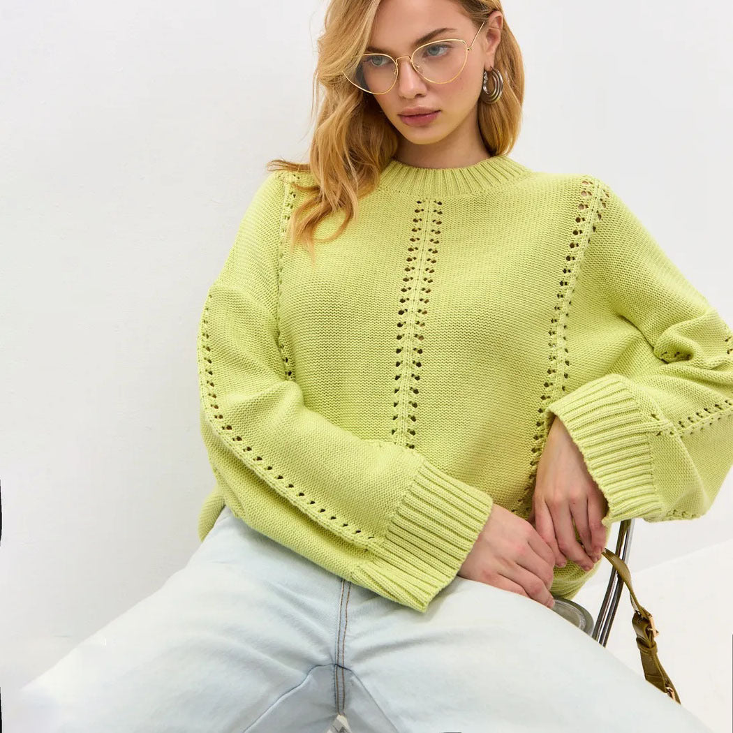 Damen Strickpullover Luftiger Strick Freizeit