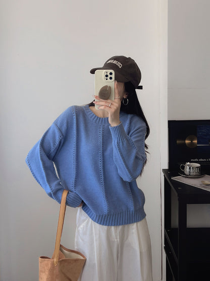 Damen Grobstrickpullover Lässiger Schnitt mit Struktur-Details