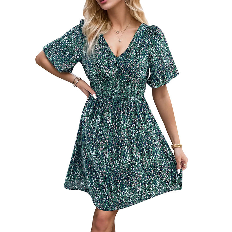 Damen Freizeitkleid Voluminöse Ärmel Elegante Taillierung