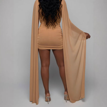 Damen Wickelkleid aus Fließseide mit edlen Drapierungen