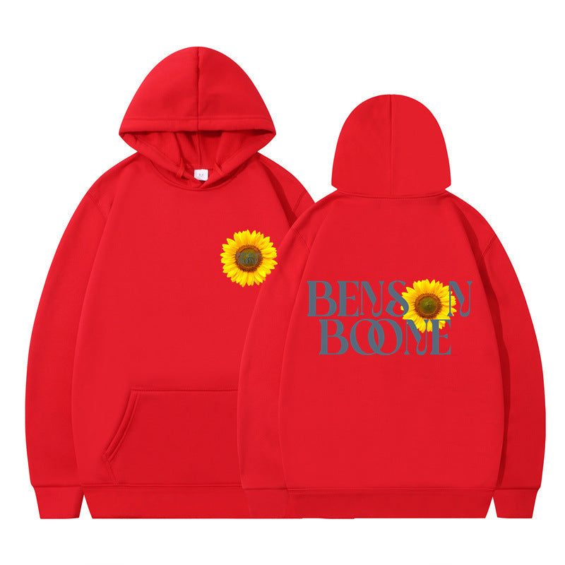 Damen Kapuzenpullover Sonnenblumenmotiv Bequem Eveloria