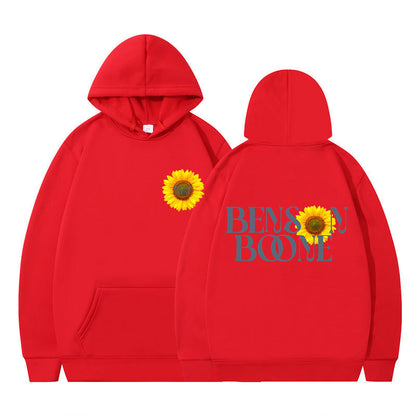 Damen Kapuzenpullover Sonnenblumenmotiv Bequem Eveloria