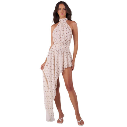 Damen Minikleid Asymmetrischer Rock Fließender Stoff Eveloria