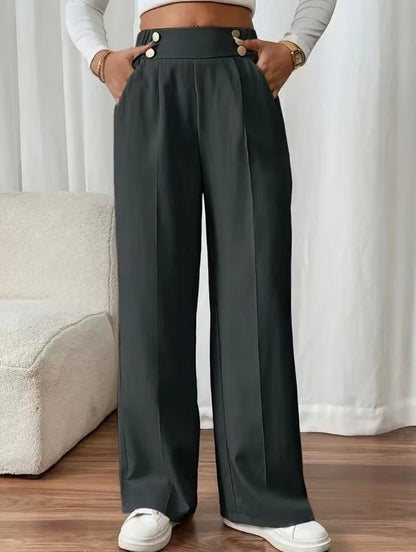 Damen Hochbundhose Elegant Weites Bein Eveloria