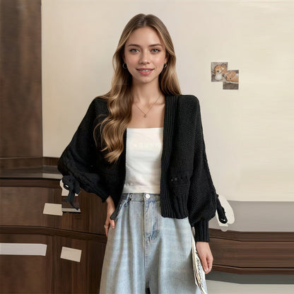Damen Strickcardigan Lässiger Schnitt Beige