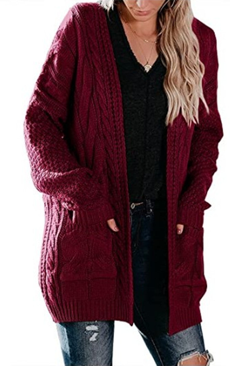 Damen Grobstrick-Cardigan mit Taschen und Strukturdesign Eveloria