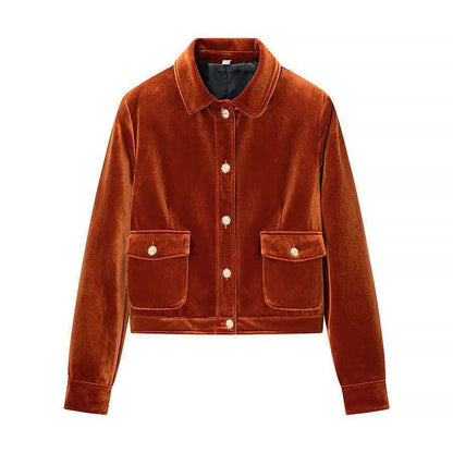 Damen Samtjacke Bequeme Passform Schwarz Eveloria - Eveloria