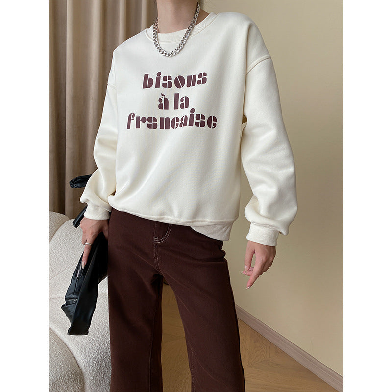 Damen Sweatshirt Lässig mit Schriftzug Eveloria