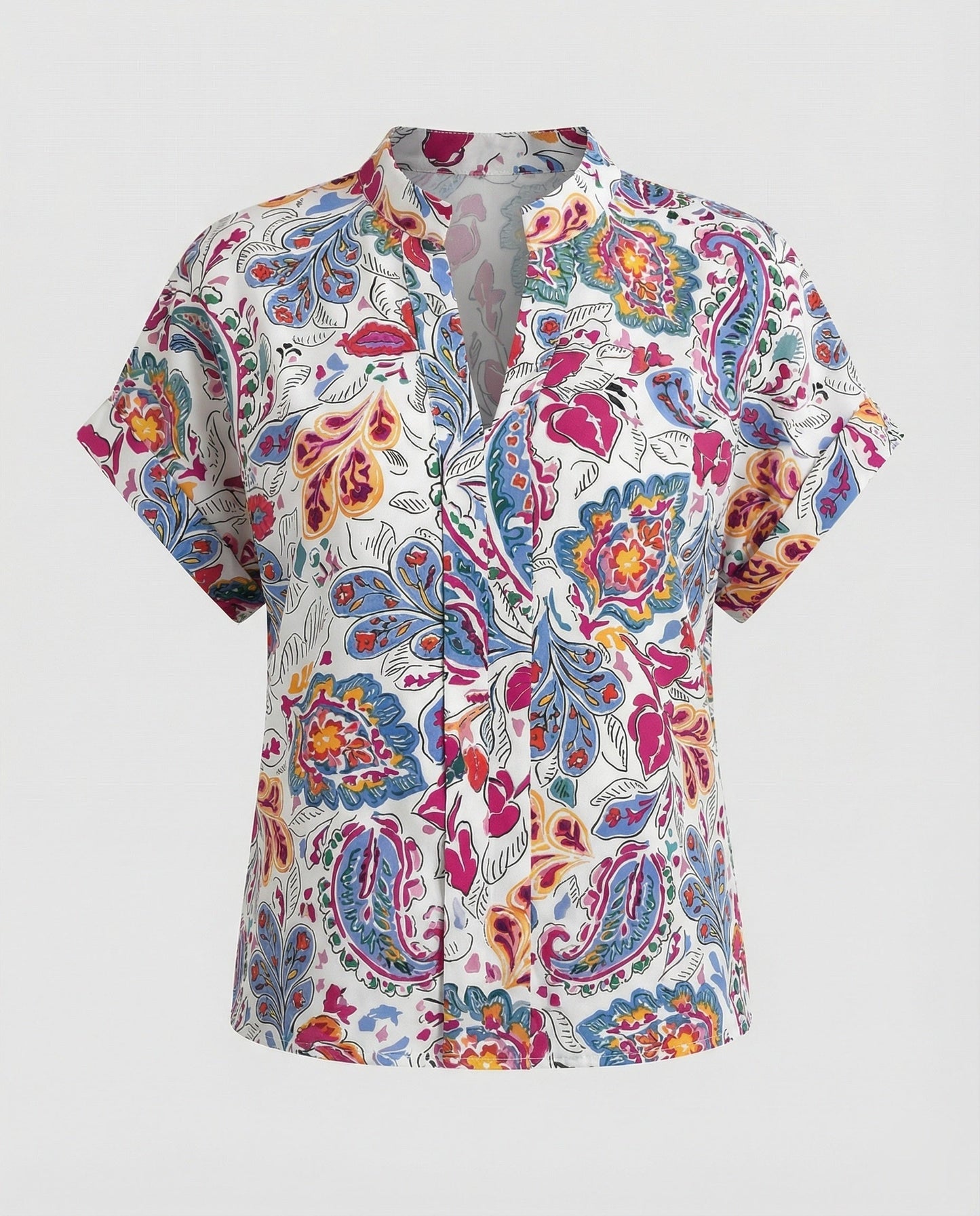 Damen Bluse Floralmuster Luftige Ärmel