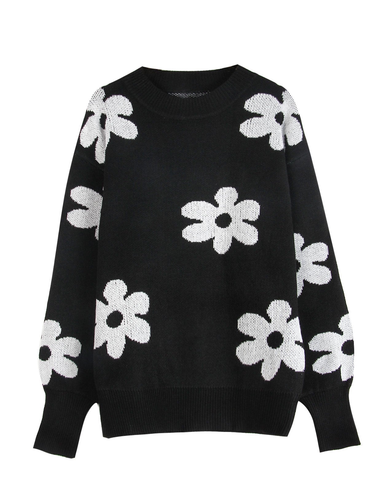 Damen Pullover Florales Design Lässiger Schnitt