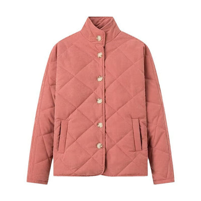 Damen Steppjacke Stehkragen Taschen Eveloria