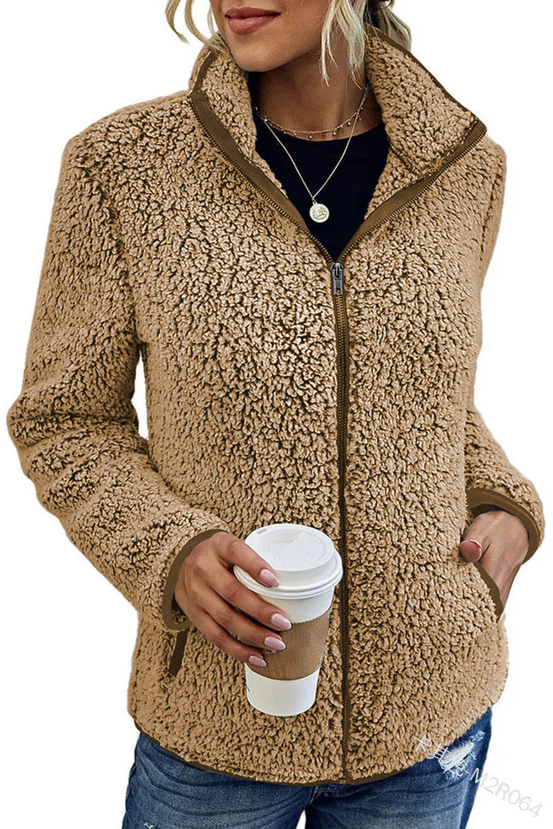 Damen Fleecejacke Weich Hochkragen Eveloria