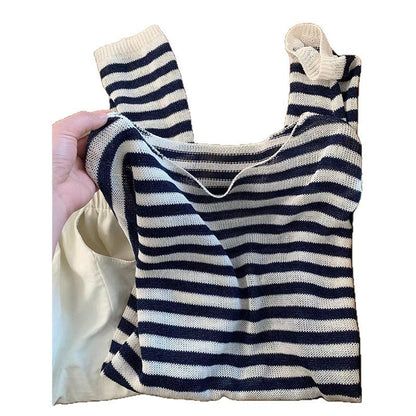Damen Streifenpullover Lässig Eveloria