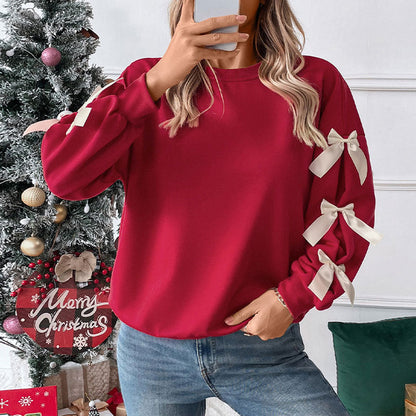 Damen Pullover Schleifen-Detail Kaschmir Braun