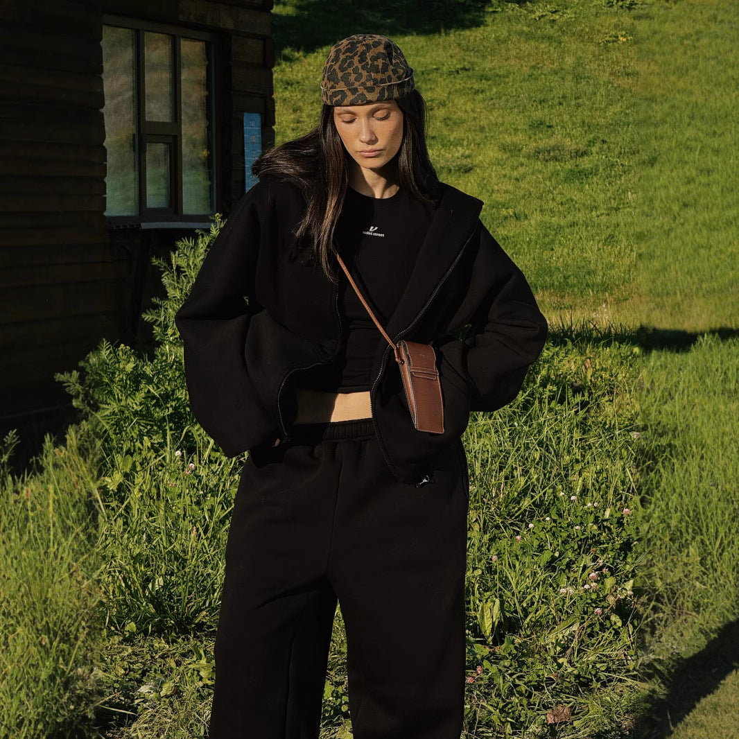 Damen Fleecejacke Oversized Reißverschluss Lässig Grau Eveloria