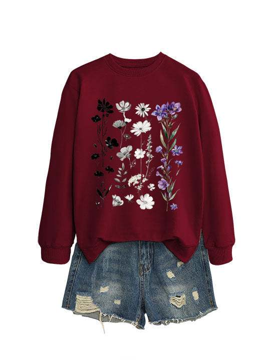 Damen Sweatshirt Florales Design Weich Eveloria