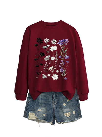 Damen Sweatshirt Florales Design Weich Eveloria