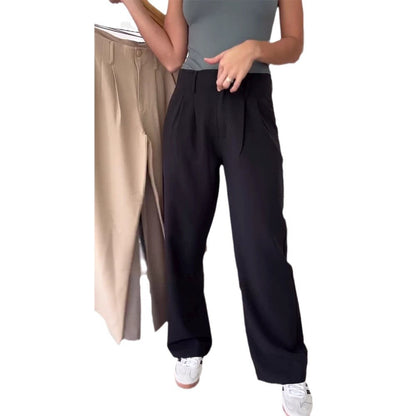 Damen High-Waist-Hosen mit Falten Eveloria