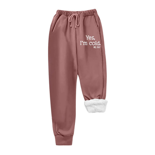 Damen Jogginghose Flauschfutter Schwarz Eveloria - Eveloria