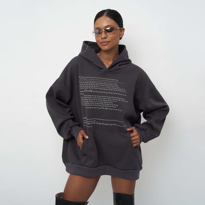 Damen Oversized Hoodie mit Schriftzug Eveloria