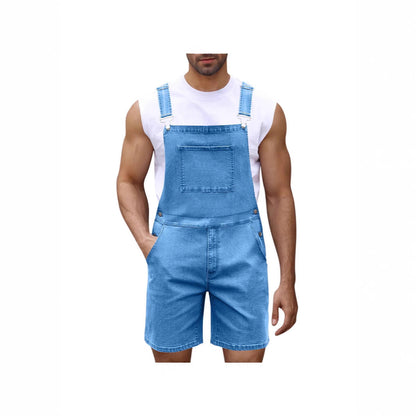 Herren Denim-Latzhose Relaxed Fit Blau