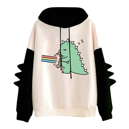 Damen Hoodie Herzdesign Trendig Grau Eveloria