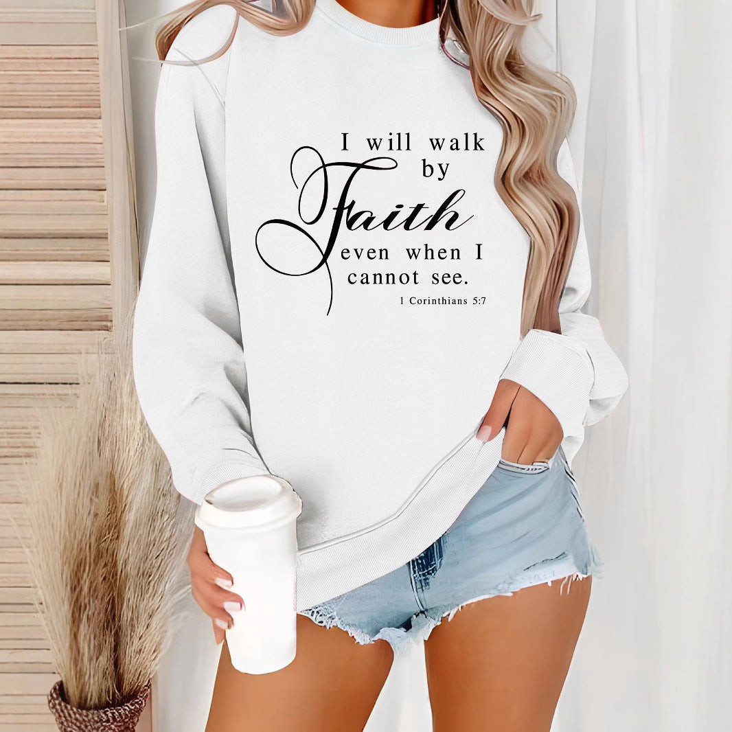 Damen Sweatshirt Weich Velours Mit Schriftzug Beige
