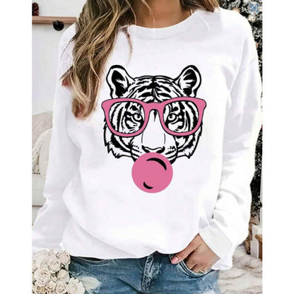 Damen Sweatshirt Tiger-Grafikdesign Eveloria