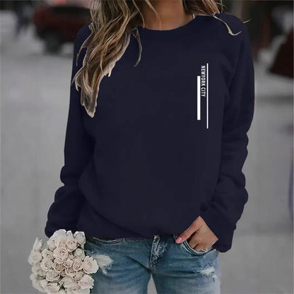 Damen Sweatshirt Städte-Aufdruck Eveloria Modern