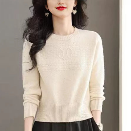 Damen Strickpullover Feines Zopfmuster Eveloria - Eveloria