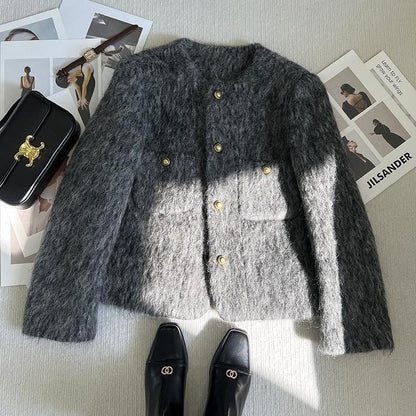 Damen Strickjacke mit goldenen Knöpfen Eveloria