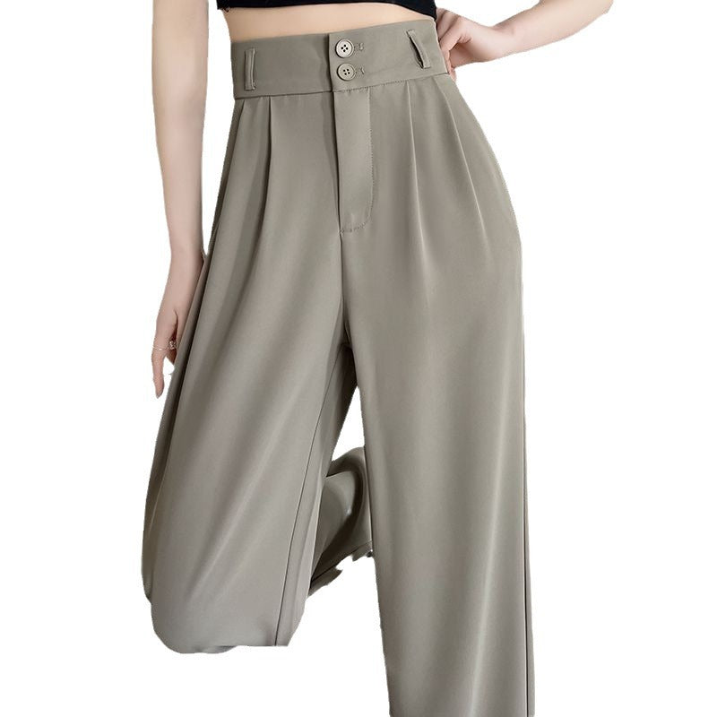Damen Klassische Taillenhose Elegant Faltenwurf