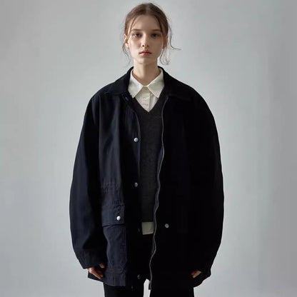 Damen Oversized Utility-Jacke Robust Beige